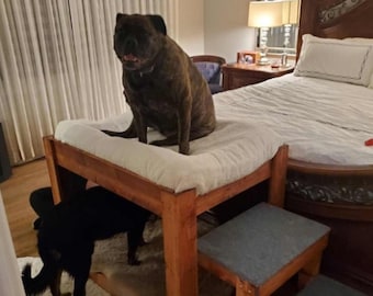 Stained/Painted Dog Bed-The ORIGINAL!!  The "Kirra" Elevated Dog Bunk Bed Platform  Large Dog Bunk Bed for Your Dog Bedding