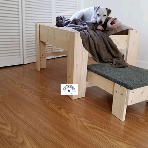 Muebles sin terminar--El "Max"-¡¡El ORIGINAL!! Cama para perros de tamaño medio, plataforma elevada elevada de madera para camas para perros