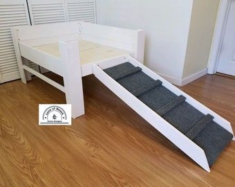 elevated dog bed with stairs