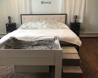 dog bed next to bed