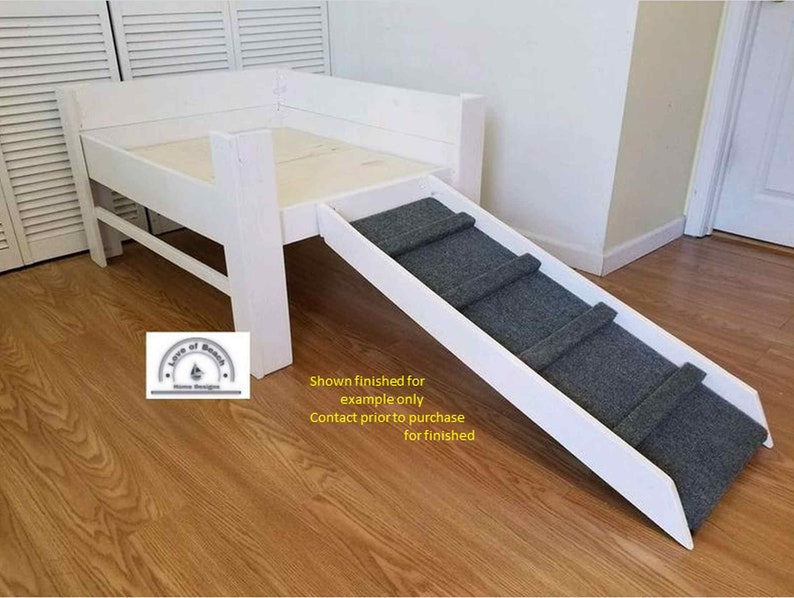 The SassyThe Original-Handmade Wood Dog Bed Raised Elevated Dog Bed Platform with 2 Raised Sides Daybed Dog Ramp Foot of the Bed image 1