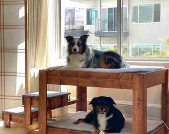 Unfinished Furniture--The "Kirra"The ORIGINAL!!  Elevated Dog Bunk Bed Platform  Large Dog Bunk Bed for Your Dog Bed