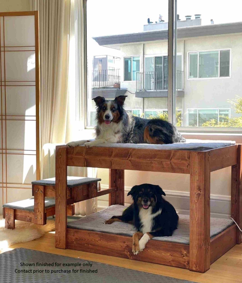 Unfinished FurnitureThe KirraThe ORIGINAL Elevated Dog Bunk Bed Platform Large Dog Bunk Bed for Your Dog Bed image 1