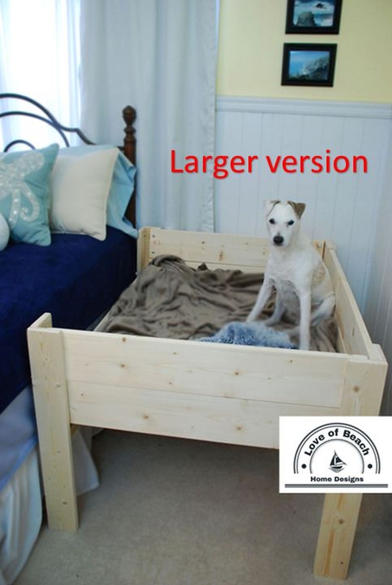 Unlackierte Hundebettplattform aus Holz zur Aufnahme Ihrer eigenen Matratze. Stil: Der Rebell das Original Bild 6