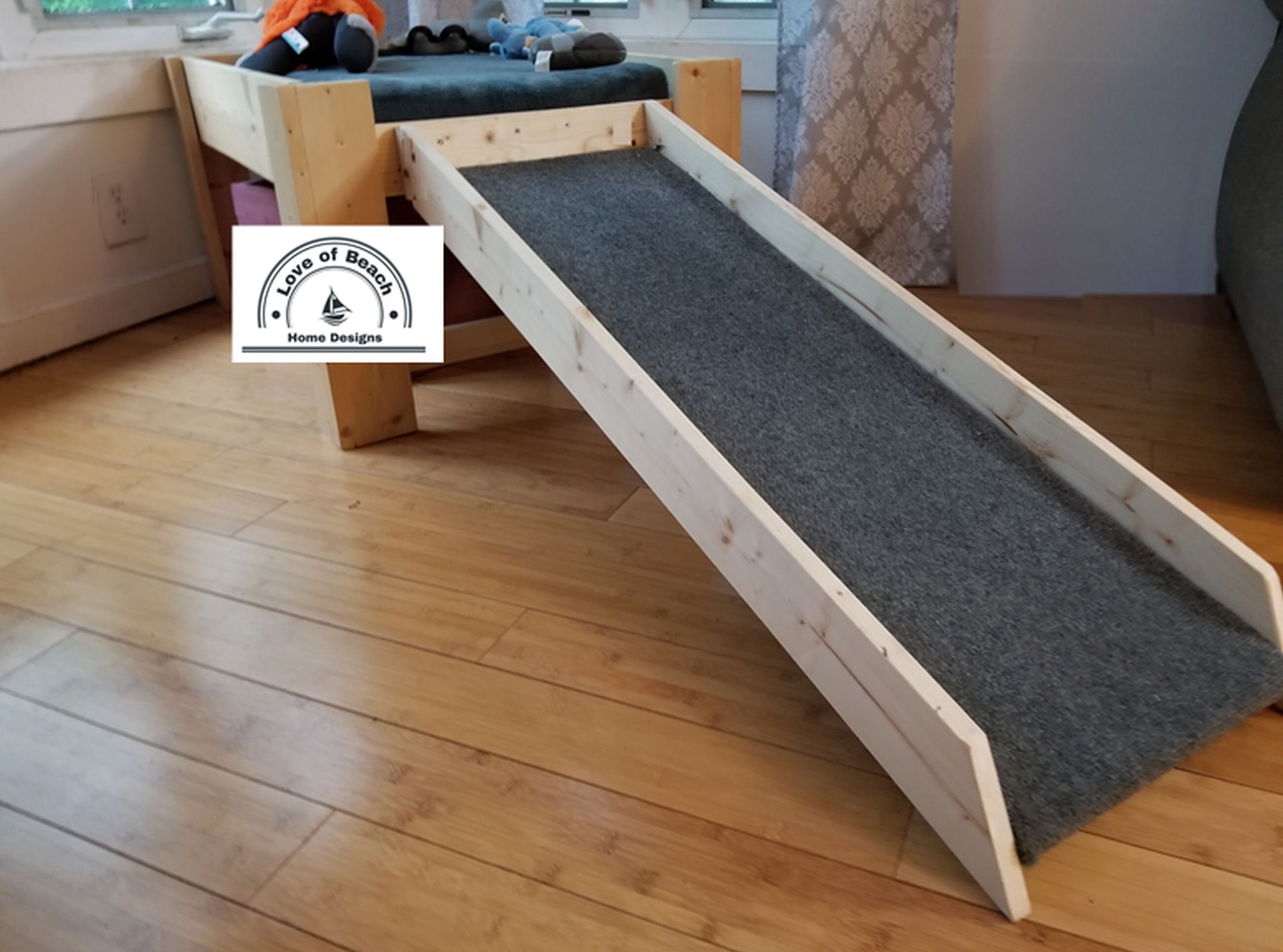 Average Size Wood Raised Elevated Dog Bed Platform with Ramp Etsy