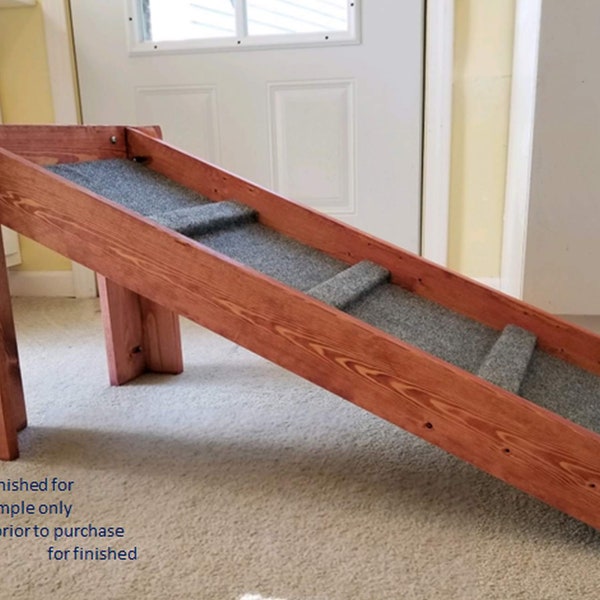 Unfinished Pet Ramp with Slats for Traction Wood Dog Ramp Pet Furniture to Get Your Dog onto Furniture or into Bed