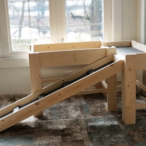 Unfinished Furniture--The "Archer"-The ORIGINAL!!  Dog Bed Platform with Front Ramp for Your Dog Bed,  Window Perch Apartment Dog