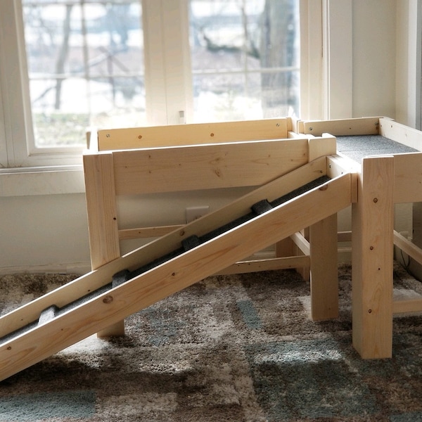 Unfinished Furniture--The "Archer"-The ORIGINAL!!  Dog Bed Platform with Front Ramp for Your Dog Bed,  Window Perch Apartment Dog