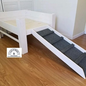 The SassyThe Original-Handmade Wood Dog Bed Raised Elevated Dog Bed Platform with 2 Raised Sides Daybed Dog Ramp Foot of the Bed image 2