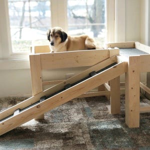 Dog Bed Platform with Front Ramp for Your Dog Bed, Unfinished Furniture--The "Archer"-The ORIGINAL!!   Window Perch Apartment Dog