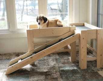 Dog Bed Platform with Front Ramp for Your Dog Bed, Unfinished Furniture--The "Archer"-The ORIGINAL!!   Window Perch Apartment Dog