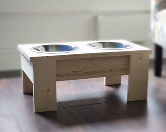 Handmade Unfinished Elevated Dog Bowl Stand-paint it yourself!