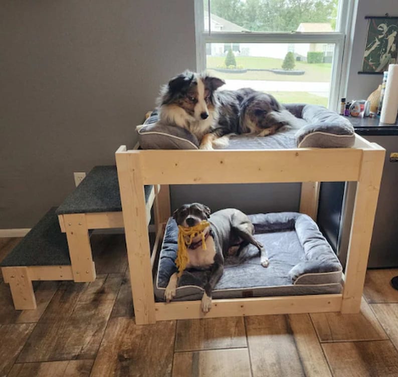 Unfinished FurnitureThe KirraThe ORIGINAL Elevated Dog Bunk Bed Platform Large Dog Bunk Bed for Your Dog Bed image 7