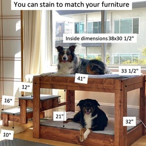 Unfinished FurnitureThe KirraThe ORIGINAL Elevated Dog Bunk Bed Platform Large Dog Bunk Bed for Your Dog Bed image 4