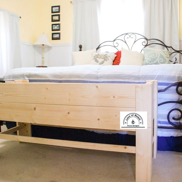 El "Charlie"-¡¡El ORIGINAL!! Plataforma elevada de madera para cama para perros con 2 lados elevados, sofá cama, rampa para perros, pie de cama