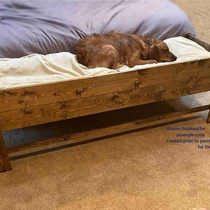 The "Buster"-The ORIGINAL!!  King Size dog bed platform, Dog bed extender Wood Raised Elevated Dog Bed Platform of the Bed