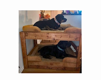 XL Unfinished Dog Bunk Beds The "Kirra" Wood Elevated Raised Dog Bed Platform for Your Dog Bedding- Extra Large