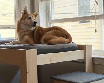 Large 30 High Wood Dog Bed Platform with 2 Steps