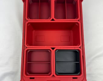For Milwaukee Packout 48-22-8435 Storage Bin Divider Organizer Insert | 3D Printed Packout Accessory | Red or Black Tool Box Bin