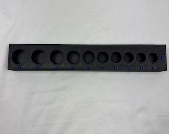 Husky 10 Piece Metric 3/8" Drive Chrome Socket Set Bins Organizer 634658
