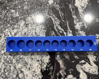 Harbor Freight Quinn Socket Organizer Tray – 1/2" Drive Metric Socket Holder – Tool Box Storage Bin – Mechanic Gift – Garage Organization