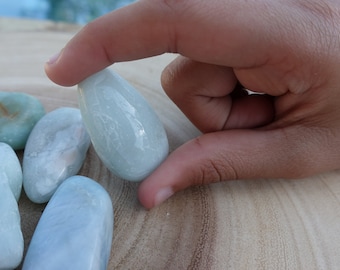 Natural Aquamarine Crystal, Aquamarine Tumbled Stone, Aquamarine Tumbles, Healing Crystals