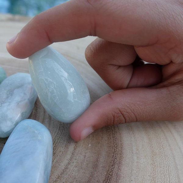 Natural Aquamarine Crystal, Aquamarine Tumbled Stone, Aquamarine Tumbles, Healing Crystals