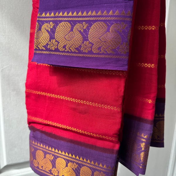 Saris en coton Madurai Sungudi, saris en pur coton