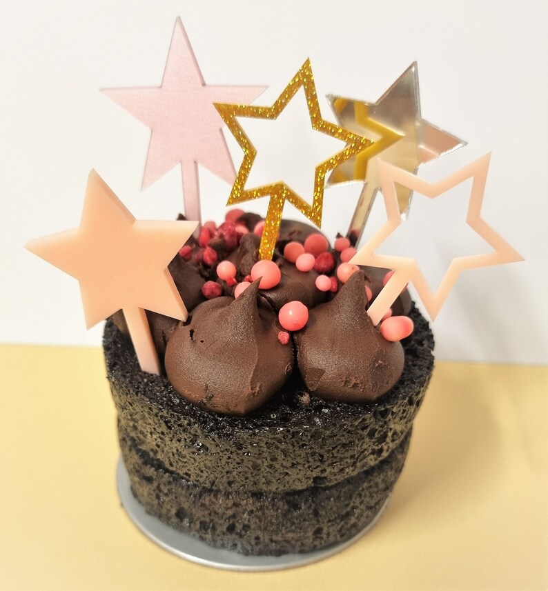 Stars Acrylic Cupcake Toppers Etsy