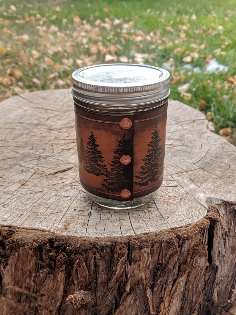 Handcrafted Leather Coffee Mug-coffee mug-Mason Jar holder-Leather gift-Travel Mug-Mason Jar-Leather Cup-Handmade-Nevada image 7