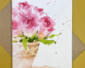 Watercolor Floral Thank You Card Set: Rose, Tulip, Freesia (Digital Download)