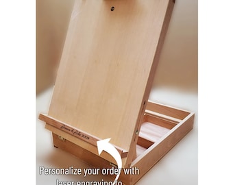 Personalized Portable Beech Art Drawing Painting Supply Table Easel,  Customized Name & logo, Christmas Gift, US Seller, Fast Shipping