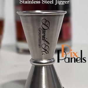 Personalized Heavy Duty Japanese-Style Cocktail Jigger, Stainless Steel, Groomsman Gift, Custom Barware Gift, Fast Shipping from USA