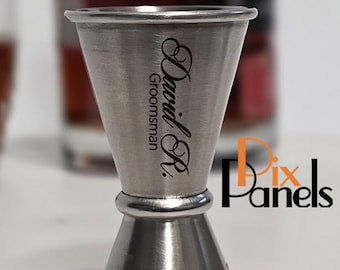 Personalized Japanese Cocktail Jigger: Stainless Steel Barware, Groomsman Gift