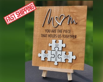 Personalized Mom Puzzle Sign, Custom Mother's Day Gift