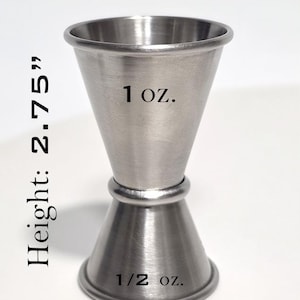 Engraved Cocktail Jigger – Custom Bartender Tool | One and Double-Sided Jigger for Home Bar, Wedding, Groomsmen Gift, Heavy Duty Structure