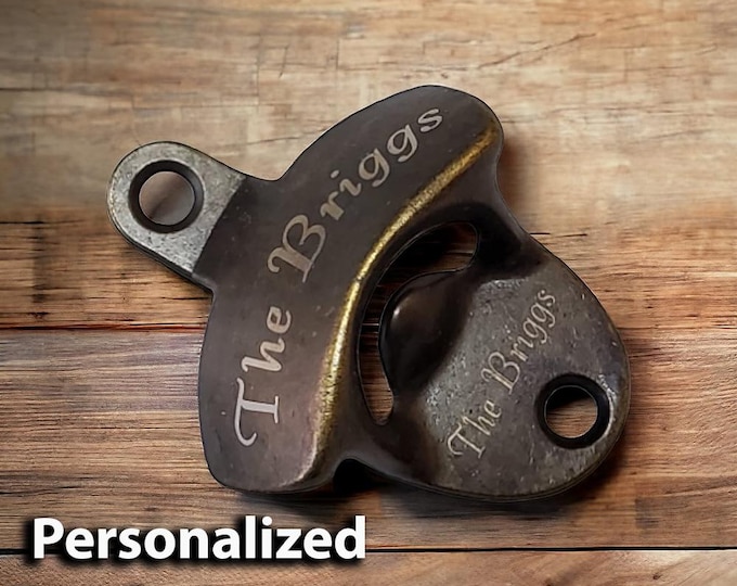 Personalized Bottle Opener Wall Mounted, Mountable Beer or Soda Bottle Cap Opener Outdoor for Bar KTV DIY, Beer Lovers Gift, Groomsman Gift
