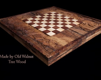 Handmade Walnut Wood Carved Backgammon Set: Collectible Art