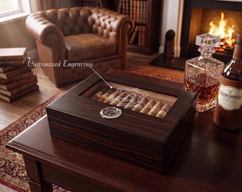Vintage, Savoy, Mahogany Veneer, Glass Top, Cedar Interior