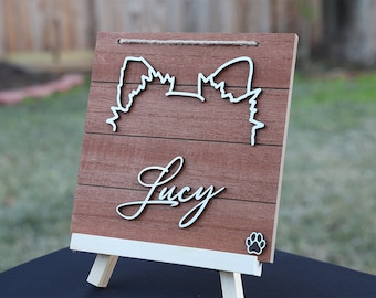Personalized Dog Breed Wooden Name Sign: Pet Memorial Gift