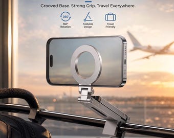 Personalized Magnetic Phone Stand, Foldable 360 degree Adjustable Tripod Clip, Aluminum Travel Vlog Desk Holder, All occasion Gift