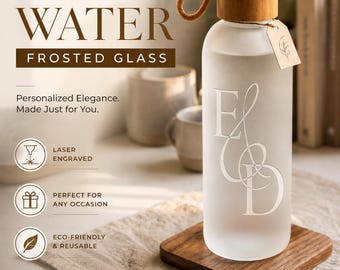 Personalized Glass Water Bottle: Custom Name Vinyl Decal