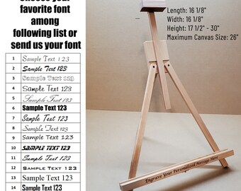 Personalized Beechwood Folding Easel: Engraved Painter Gift