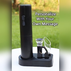 Aangepaste wijnopener, elektrische wijnopener, kerstcadeau, gepersonaliseerde automatische wijnopener, snelle verzending VS, aangepast personeelscadeau
