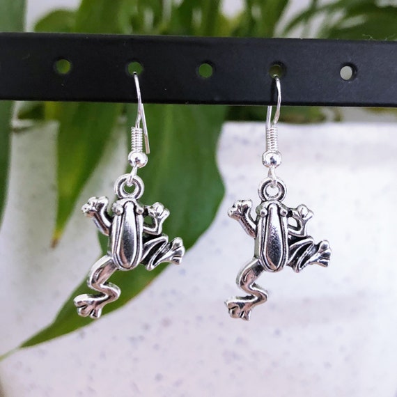 frog earrings etsy