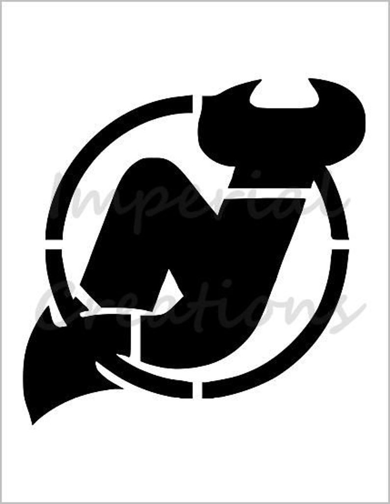 NEW JERSEY DEVILS Hockey Team 8.5 x 11 Stencil Plastic Sheet S319