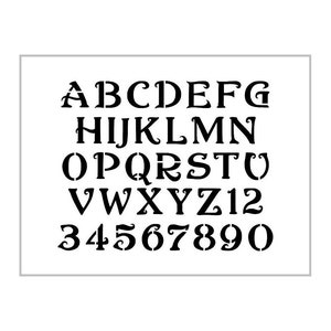 ROMANCE Alphabet Stencil 1 Inch Romantic Fancy Curls Font Set Letters Sheet  S581