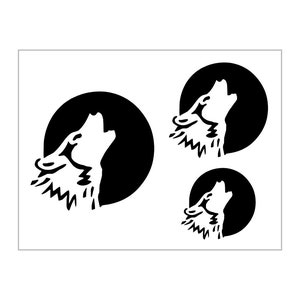 Wolf Full Moon Howl Stencil 3 Sizes Halloween Howling Silhouette Reusable Sheet S794