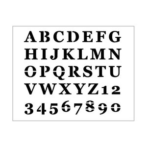 GEORGIA Alphabet Stencil 1 Inch Computer Typeface Font Set Letters Capital Uppercase Sheet S846