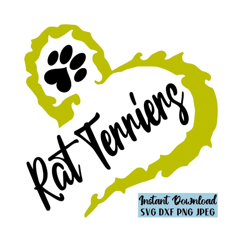 Rat Terrier SVG Dog Love SVG Heart SVG Digital Download